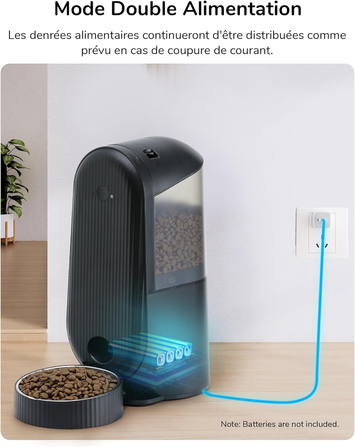 Comedouro Automático para Animais com Wi-Fi – Cor Preta