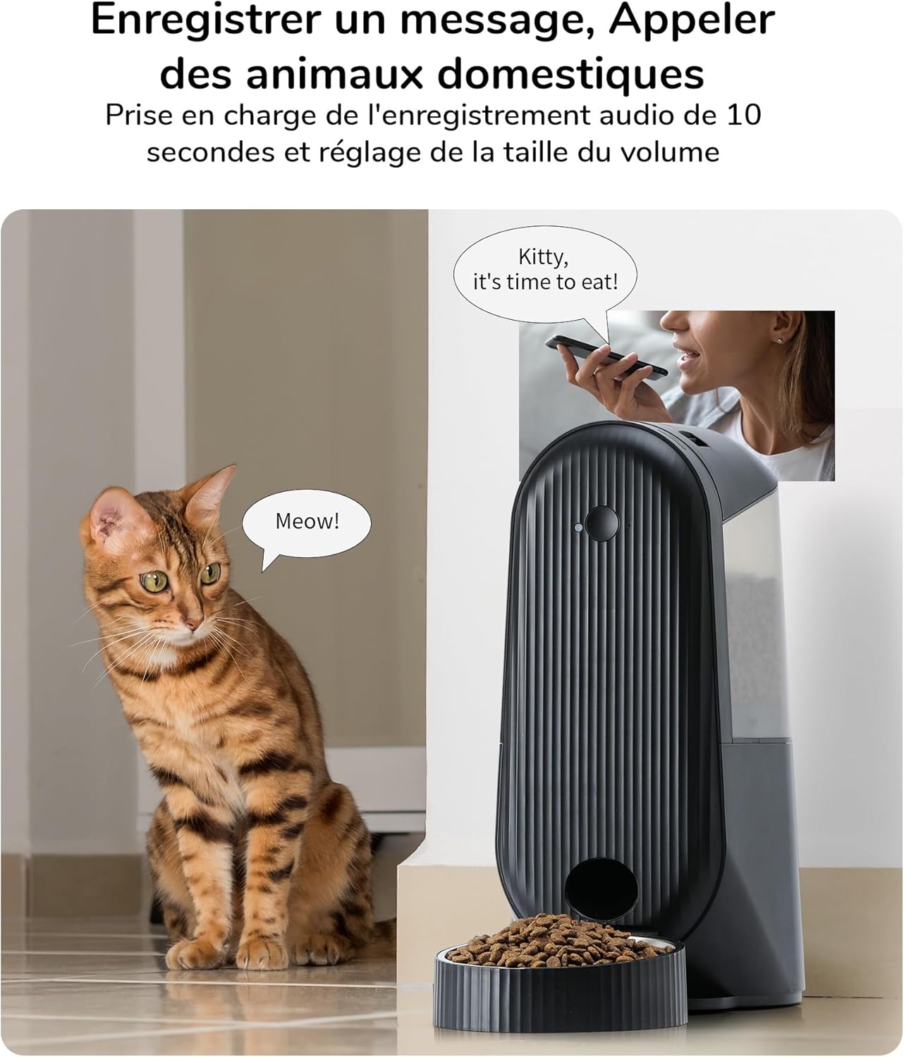 Comedouro Automático para Animais com Wi-Fi – Cor Preta
