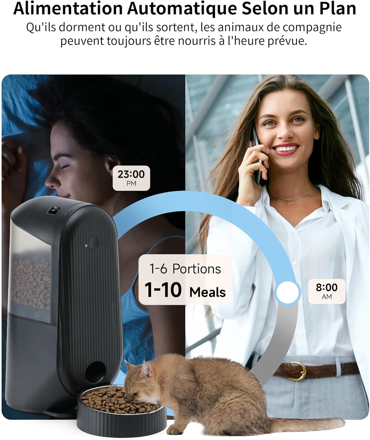 Comedouro Automático para Animais com Wi-Fi – Cor Preta