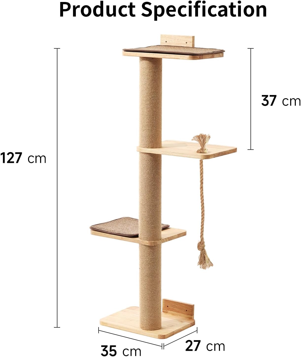 Árvore para gatos de três andares (versão upgraded )