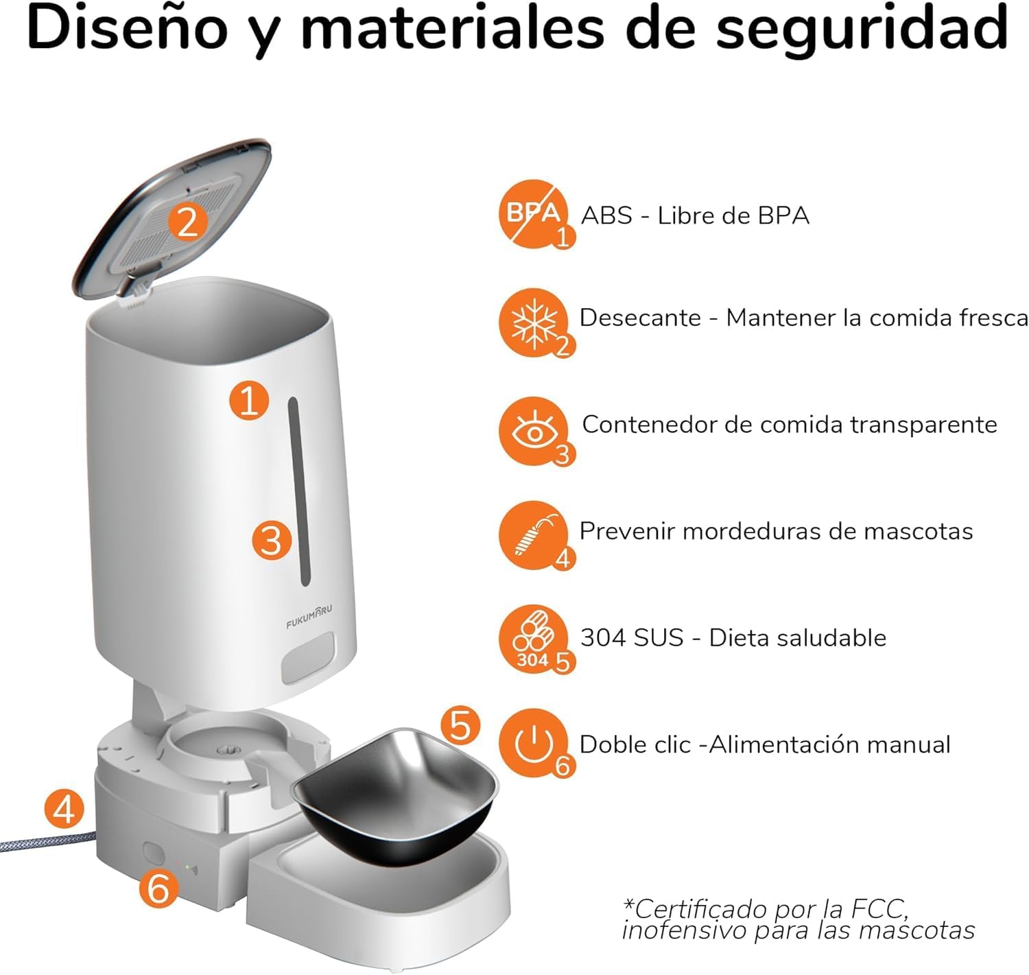 Comedouro Automático com Taças Duplas Brancas AF03