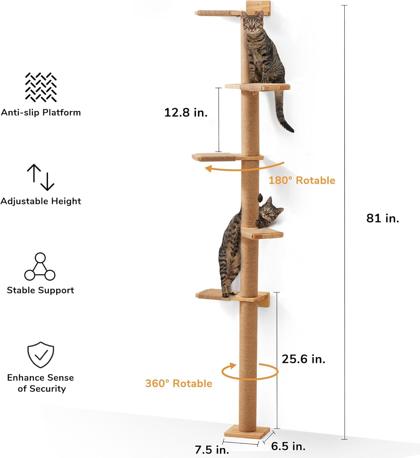 Estrutura de escalada para gatos (com 5 plataformas)