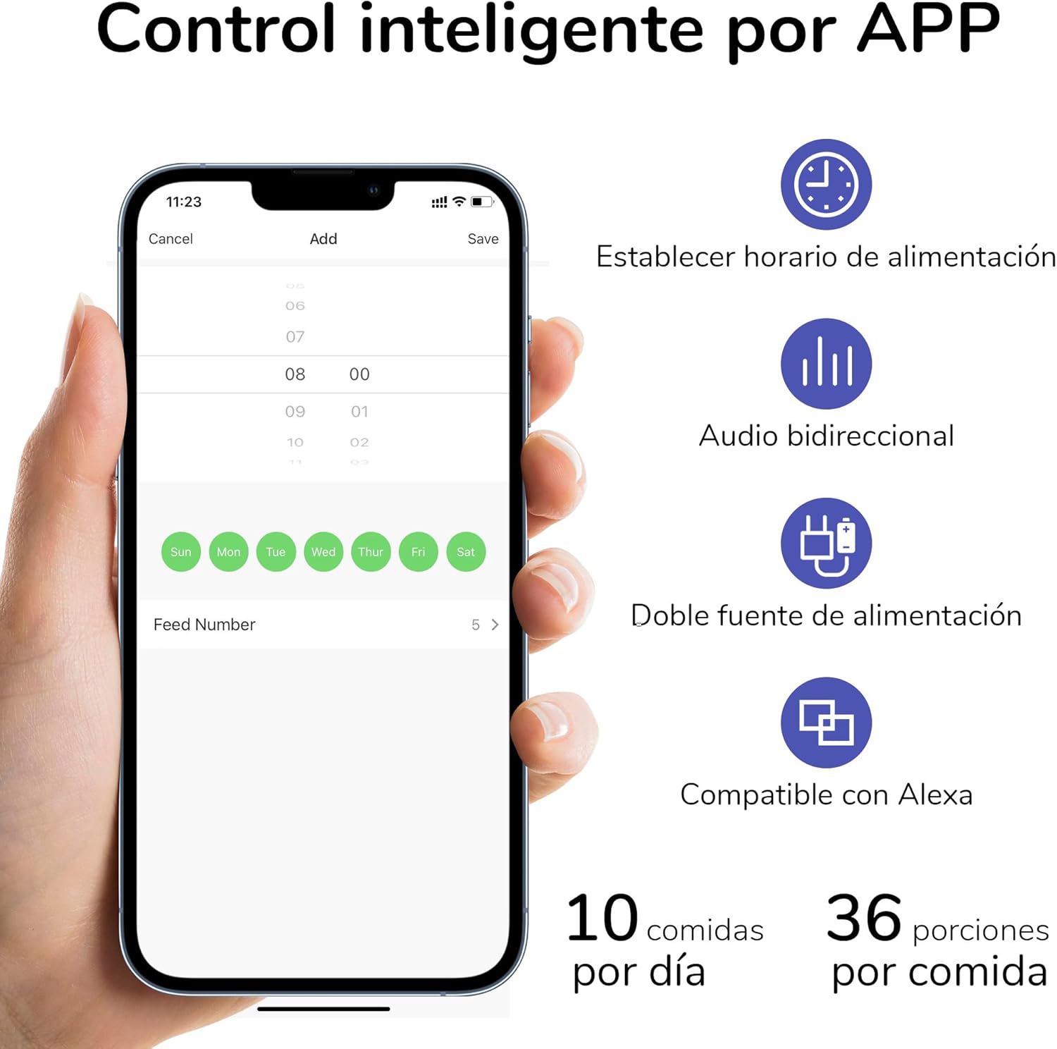 Comedouro Automático com Taças Duplas Elevadas Brancas AF04