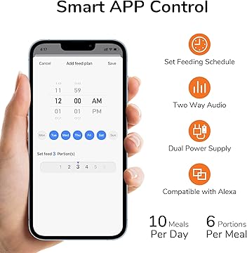 Comedouro Automático com Câmara, Áudio e Wi-Fi – Cor Preta