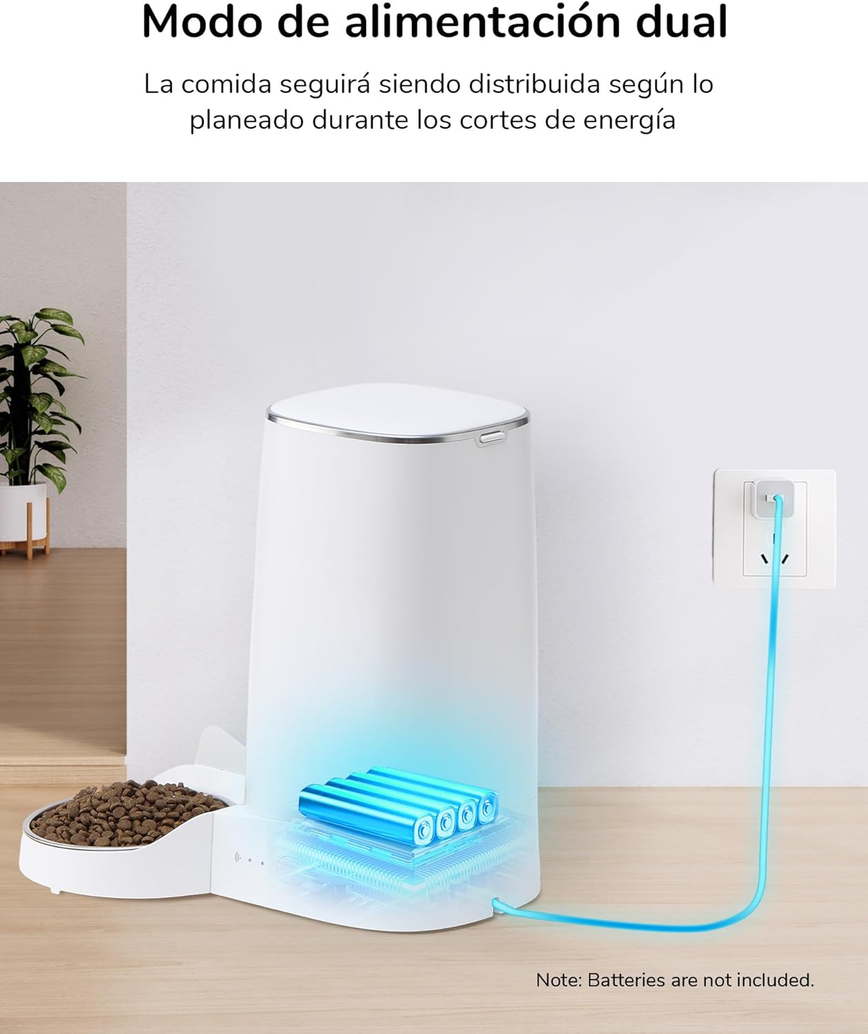 Comedouro Automático com Taças Duplas Brancas AF03
