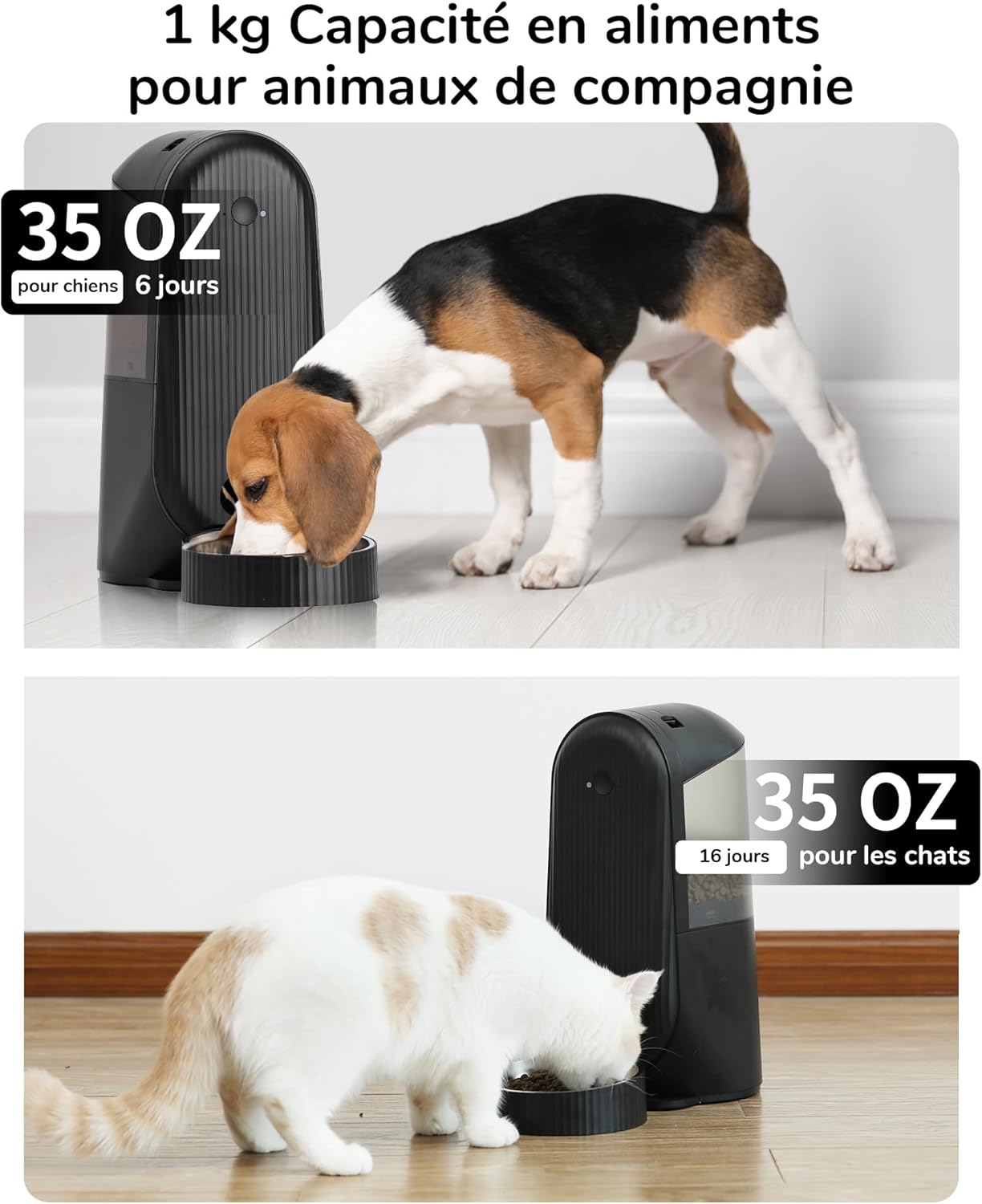 Comedouro Automático para Animais com Wi-Fi – Cor Preta