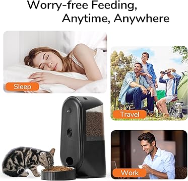 Comedouro Automático com Câmara, Áudio e Wi-Fi – Cor Preta