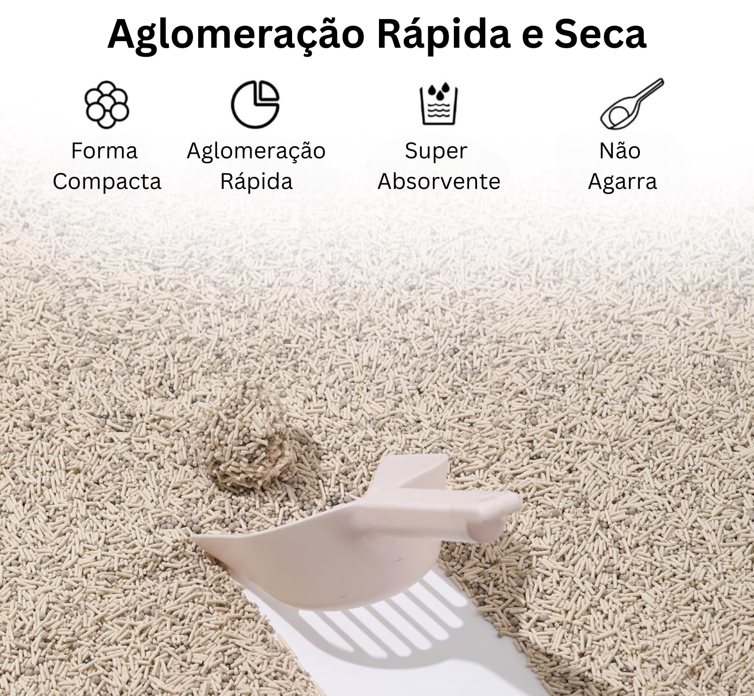 Areia de tofu para gatos Milho